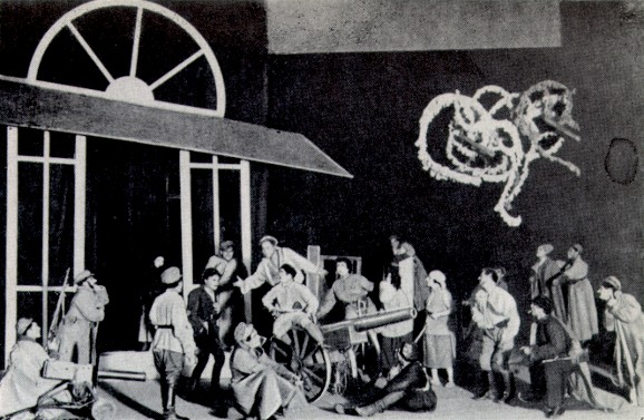 Image - A scene from the Berezil production of Ivan Dniprovsky's Apple-Blossom Captivity (1927).